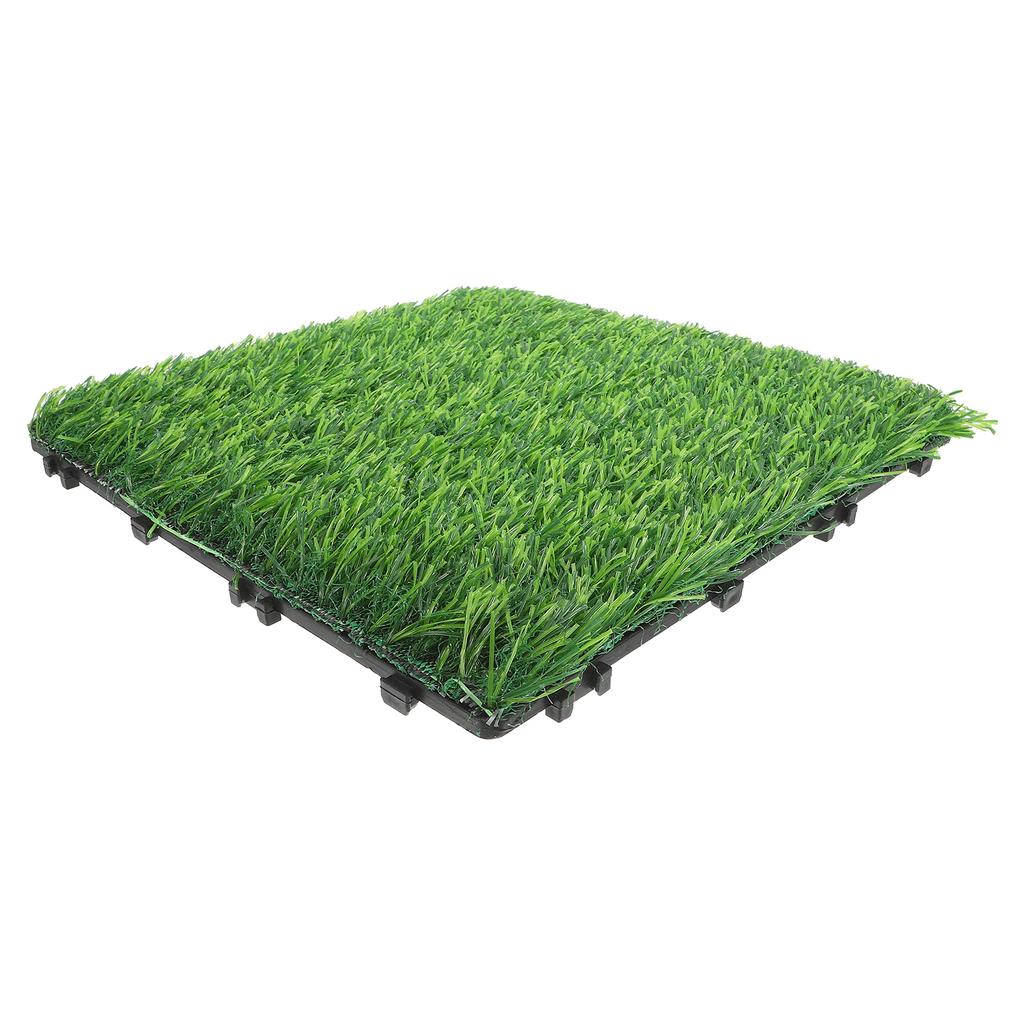 Interlocking Artificial Grass Tiles for Garden Patio Decoration Outdoor Realistic Synthetic Turf Mat for Backyard and Balcony