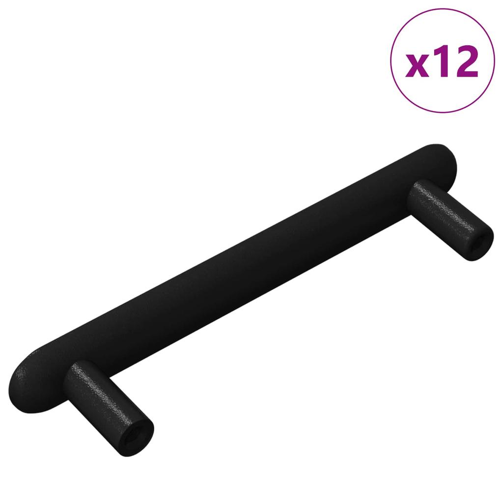 Cabinet Handle 12 pcs Black 121 x 16.6 x 28.3 mm Iron