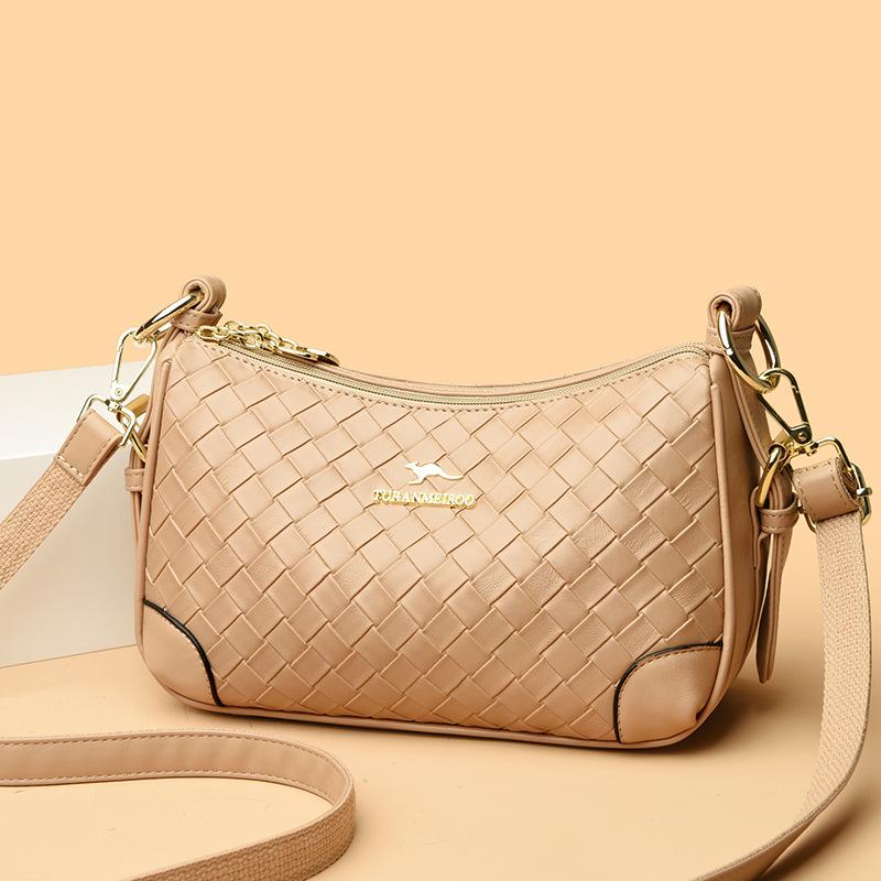 New simple woven handbag women's summer fashion casual pillow bag texture shoulder messenger bag