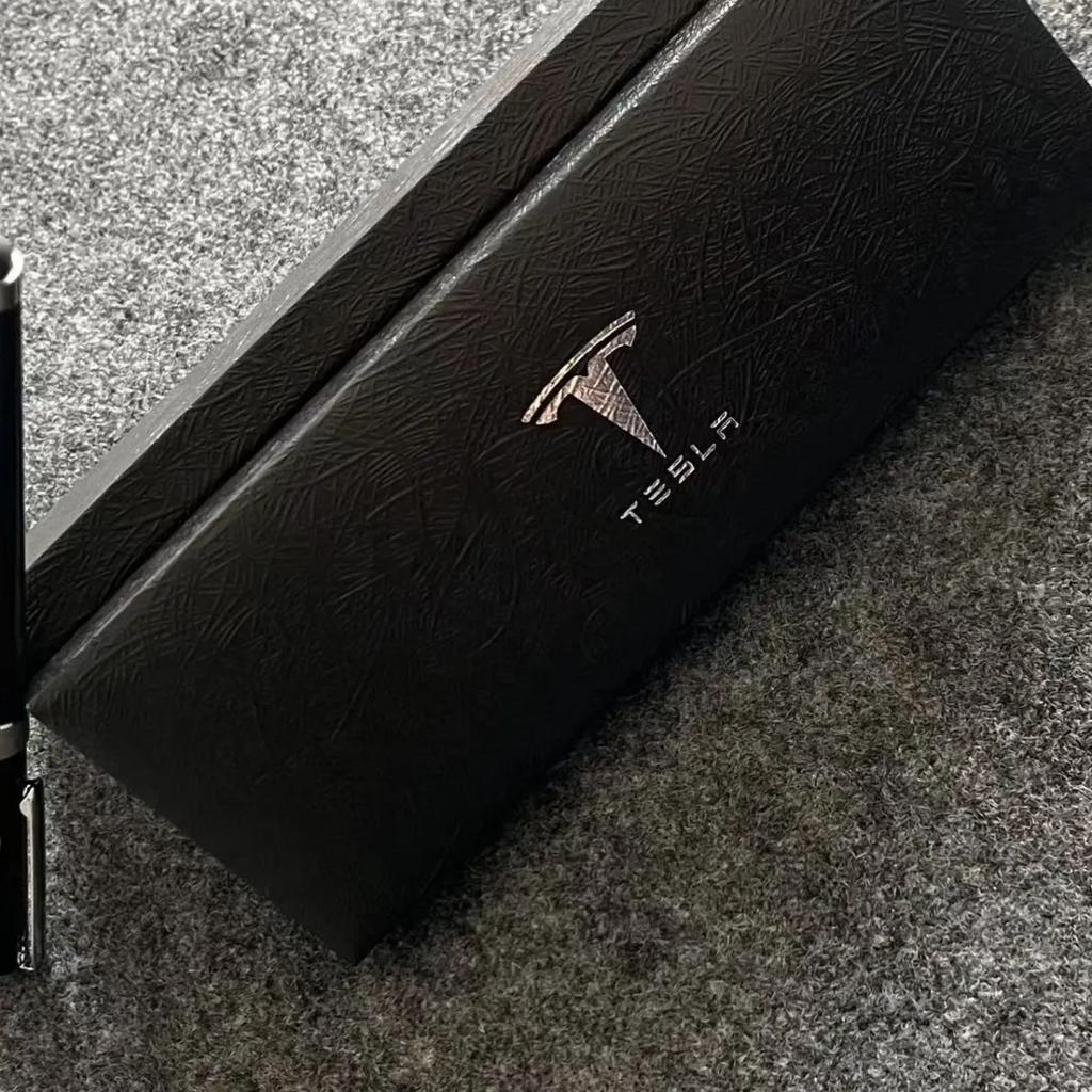 AAAIV1 High Quality Tesla Logo Neutral Pen Enthusiasts Gifts Box Business Signature Pen Student Stationery Writing Metal Pens Accessory