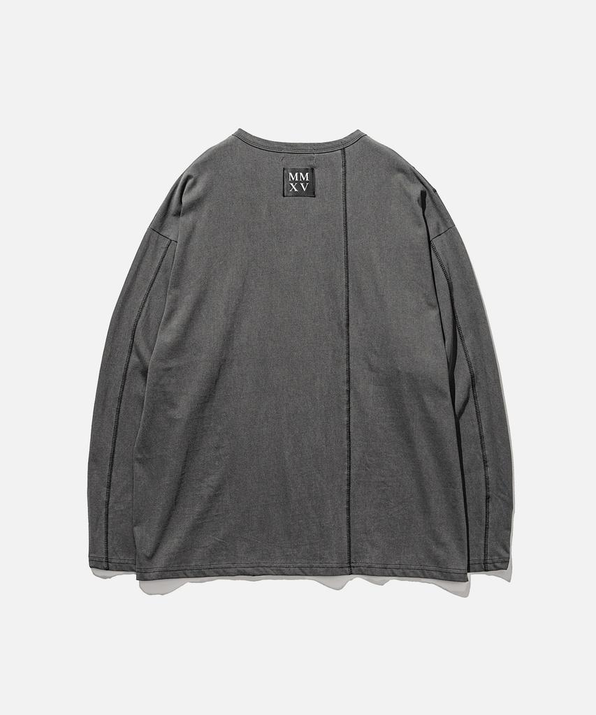 VASTIC Cover Stitch Flag Long Sleeve_Charcoal