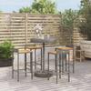 Vidaxl 5-Cz. Garden Furniture Set, Grey, Poly Rattan and Acacia