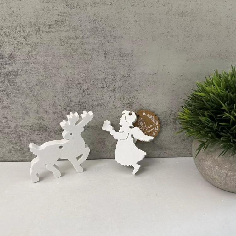 Holiday Themed Silicone Molds Creative Christmas Figurines Silicone Molds Flexible Mold for Hanging Decoration