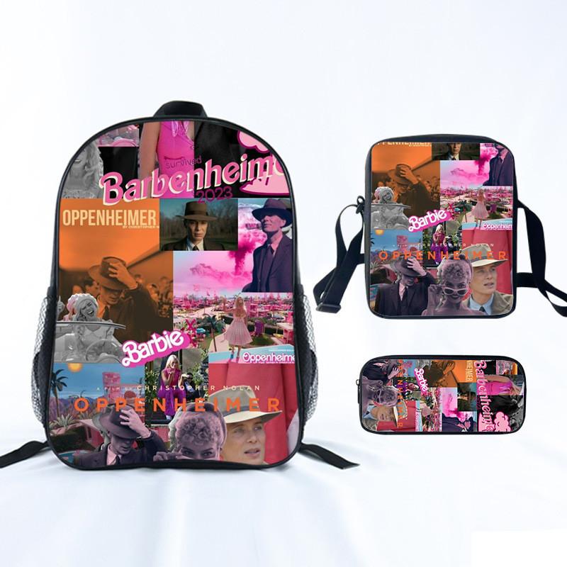 Barbie Princess School Bag Threepiece Set With Oxford Fabric For Girls Student Use