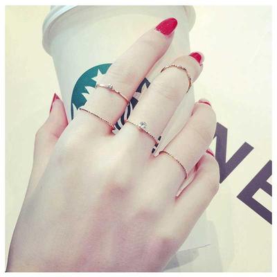 Juego de 5 anillos de joyería pequeños de estilo bohemio, anillo de perla de aleación de metal minimalista para mujeres, regalos para mujeres