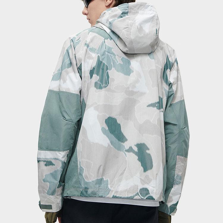 FILA Urban Tech Full Print Zip Up Hooded Sports Jacket Men jackets Blue Purple Green T11M411703F-KK