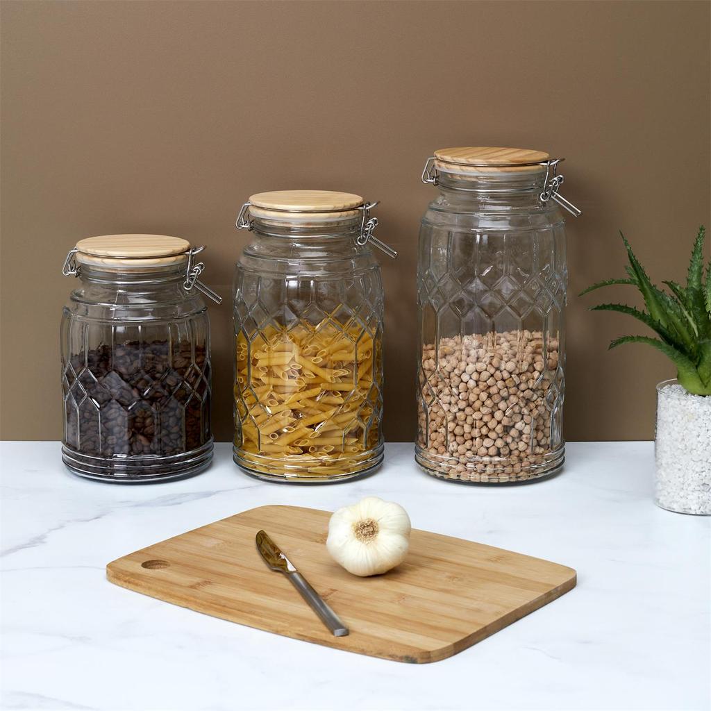 Storage Jar With Bamboo Lid 2.7L