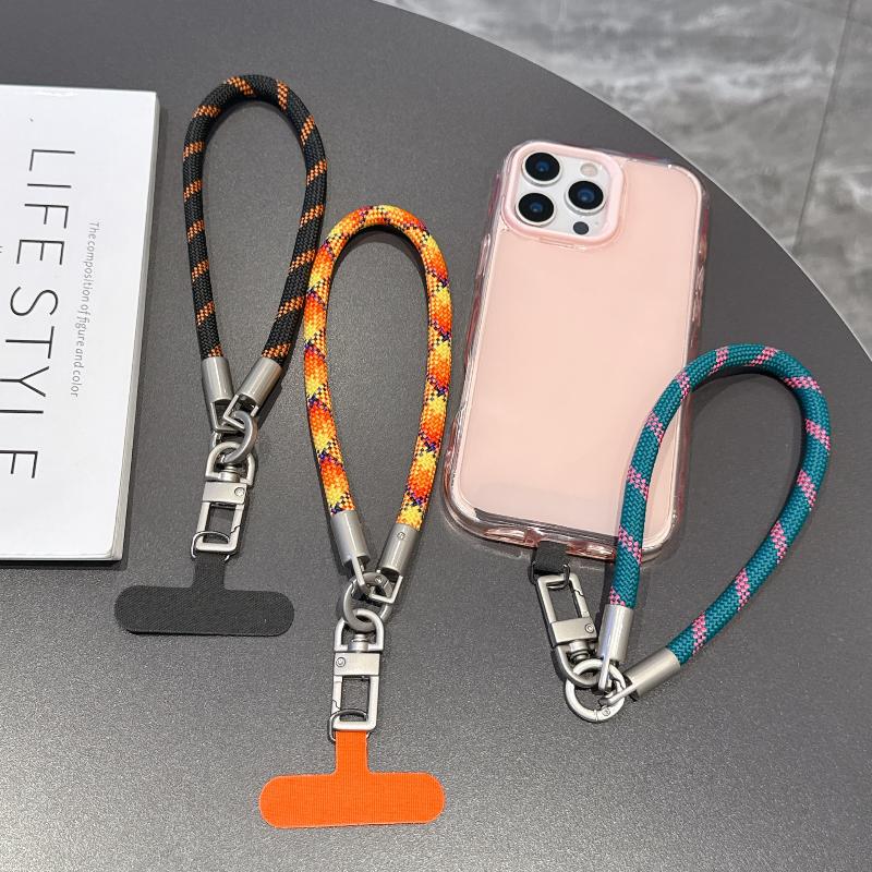Portable Mobile Phone Hand Wrist Straps Nylon Colorful Anti-Fall Lanyard With Gasket Detachable Cellphone Hanging Cord