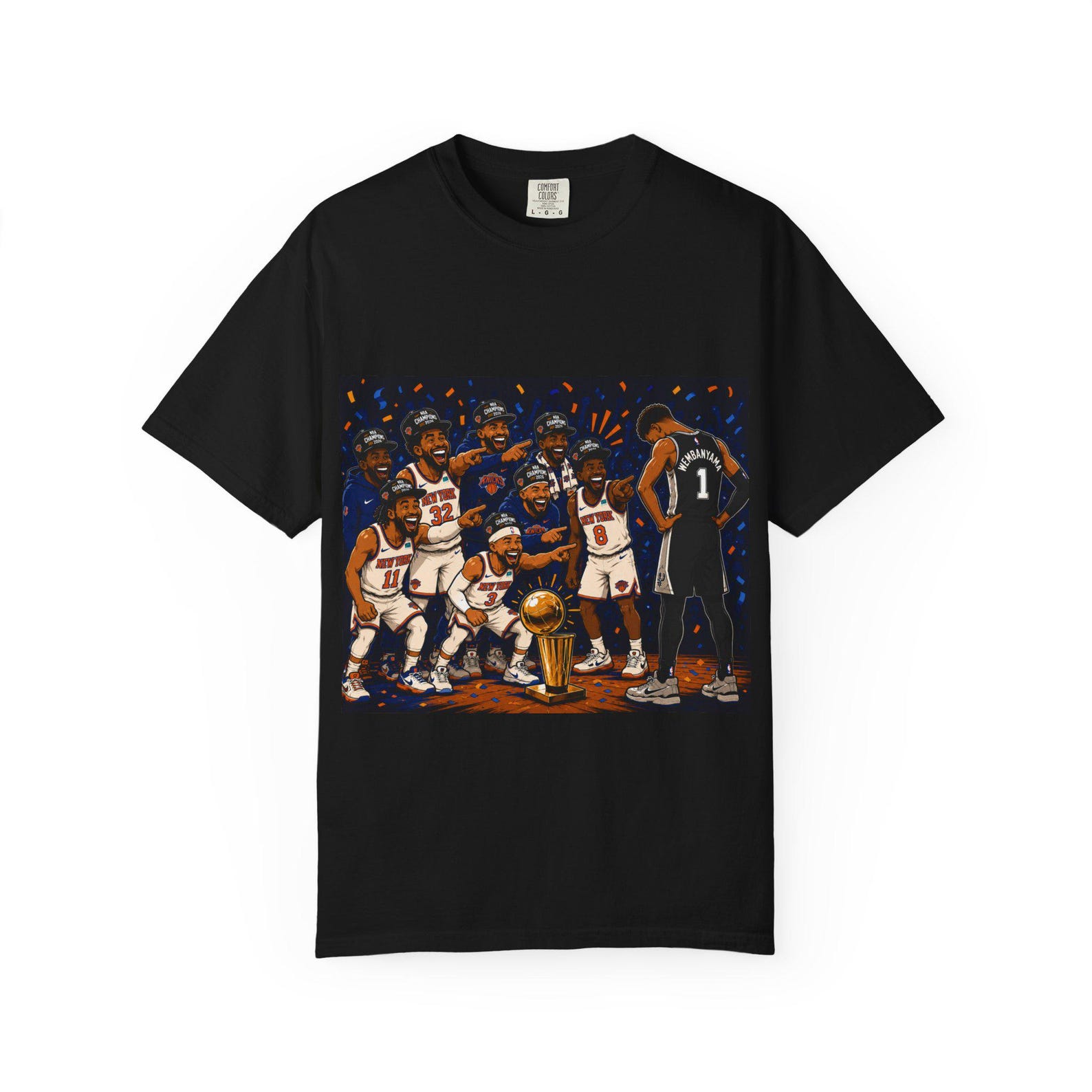 Funny New York Knicks Basketball Championship Shirt | Cartoon Sports Graphic Tee | Basketball Fan Gift | Unisex Graphic T-Shirt XL