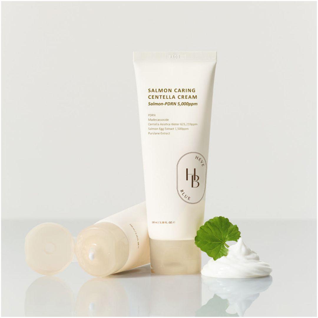Heveblue Salmon Caring Centella Cream Soothing & Barrier Repair Face Cream 100ml 1 Pack (100ml)