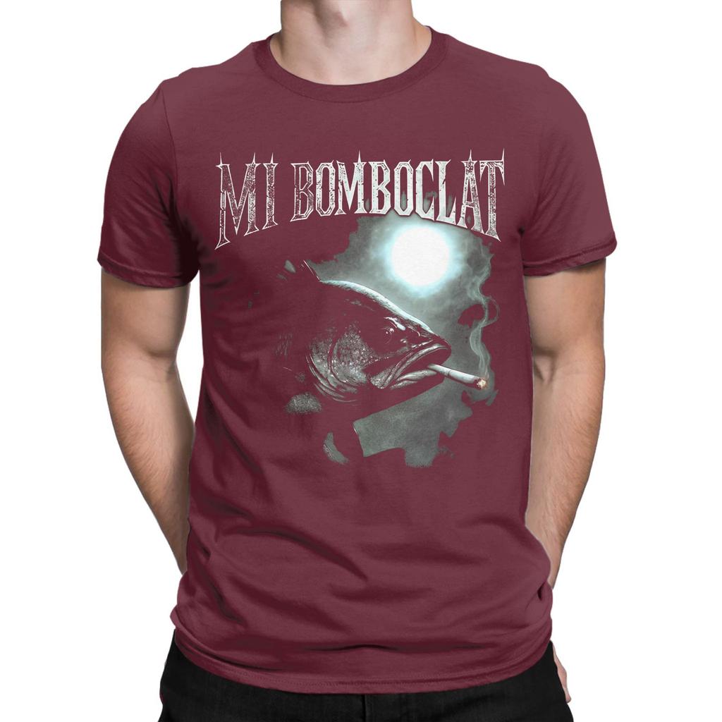 Bomboclat Fish Meme Vintage Style Funny Fish 90s Style TShirts for Men Cotton Tee Shirt Round Collar T Shirts Plus Size Clothes