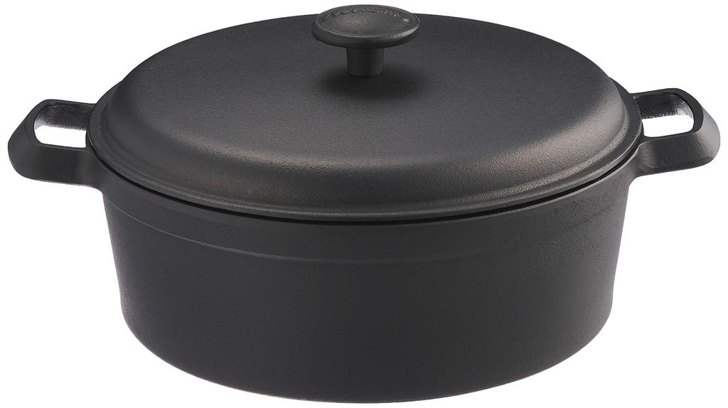 Iwachu Family Stew Pan Black Inner IH Nanbu Ironware 21639 23, Baked, Diameter 23.5cm, Compatible,