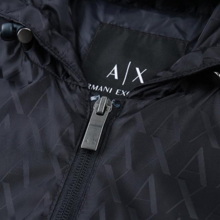 Armani Exchange Full Print Fashion Casual Versatile Zip-Up Hooded Jacket Men Jackets XM001582-AF16628-1UB101