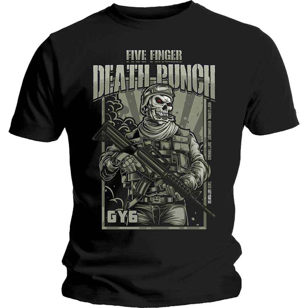 Five Finger Death Punch War Soldier T-Shirt Black New S