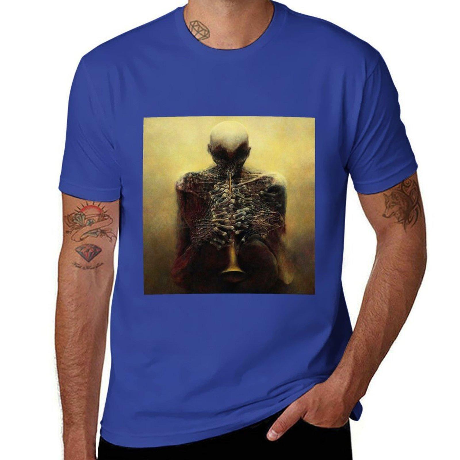 

Zdzisaw Beksinski art T-Shirt anime clothes heavyweights summer tops T-shirt men S