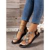 36-43 Size New Butterfly Rhinestone Flat Sandals with Soft Sole and Beach Heel Sandals