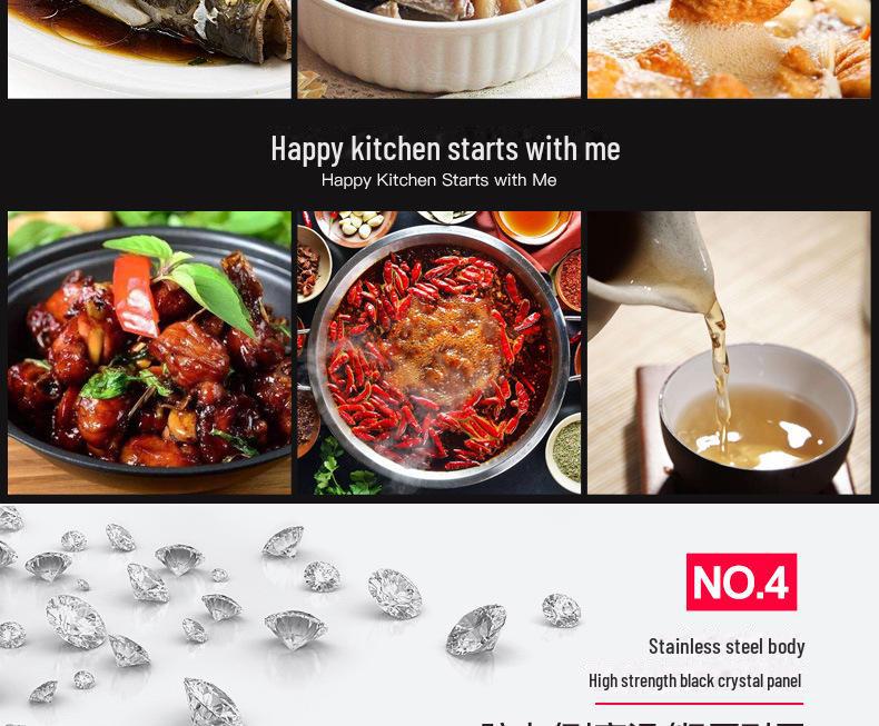 4G Life 3500W High-Power Induction Cooker: Stainless Steel Flat Desktop with Button Control for Home & Commercial Use