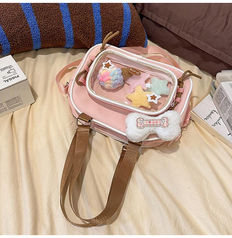 Cute Japanese Mori Girl Anime Multifunctional Backpack with Cookie Button and Crossbody Option