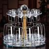 Hendon Glass Liquor Decanter & Cup Set with Rotating Stand
