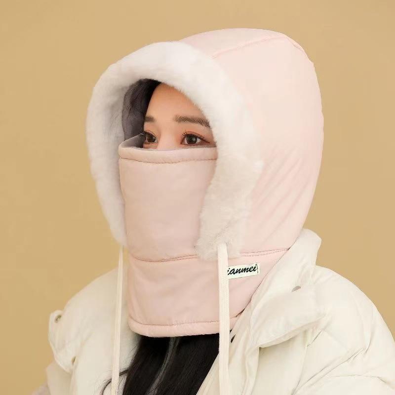 Cold Weather Thermal Balaclava Scarf Winter Windproof Hood Hat Plush Neck Warmer Ski Face Mask For Outdoor Activities