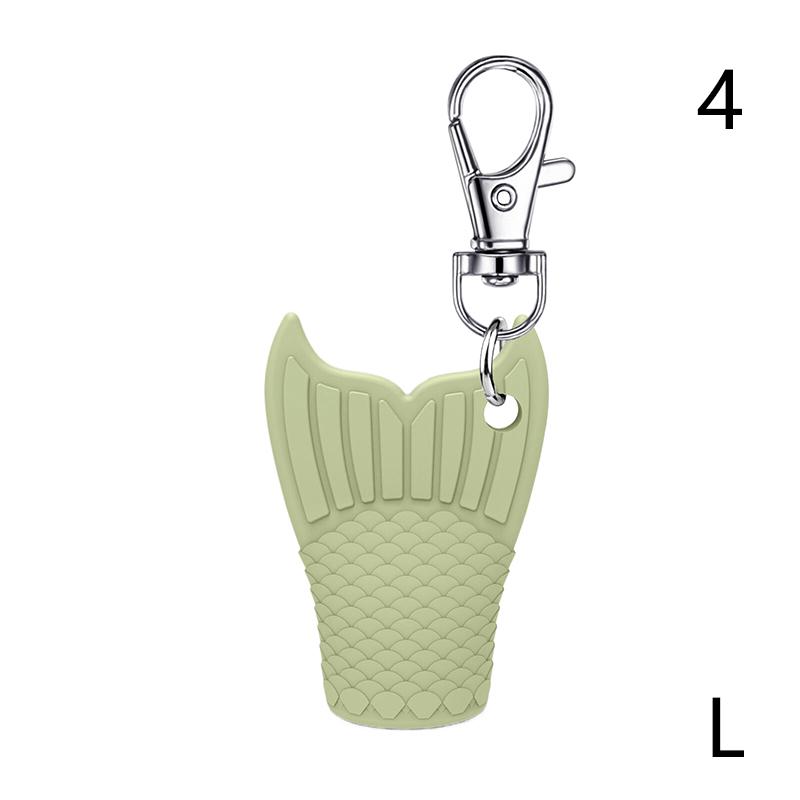 Fishtail Style Silicone Keychain Cap Lip Gloss Accessories Portable Durable Holder Keychain Compatible For Lipstick Storage Cap