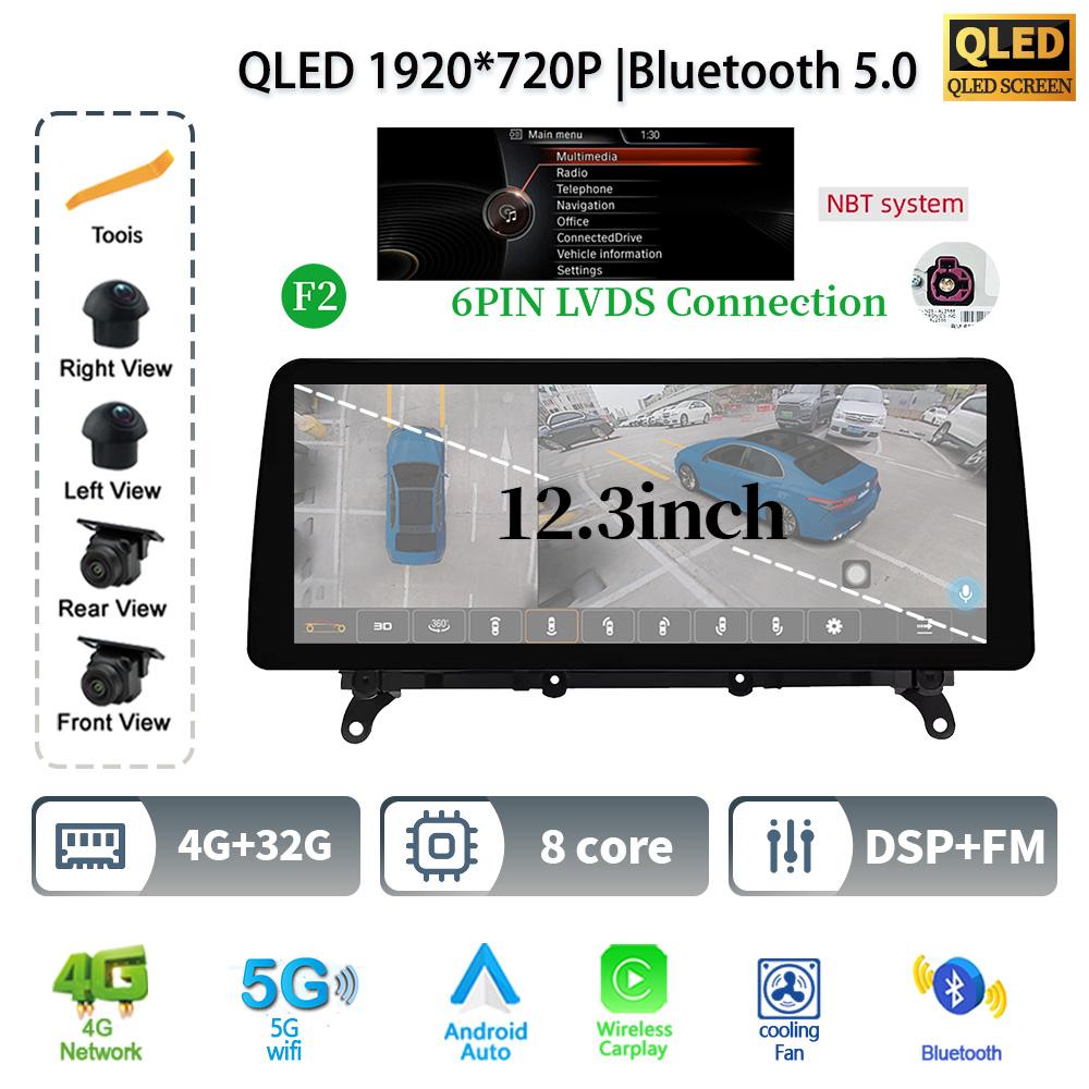 12.3" For BMW X3 F25 X4 F26 2011-2017 Android 14 Car Radio Multimedia GPS Navigation Bluetooth WIFI CarPlay Touch Screen Stereo