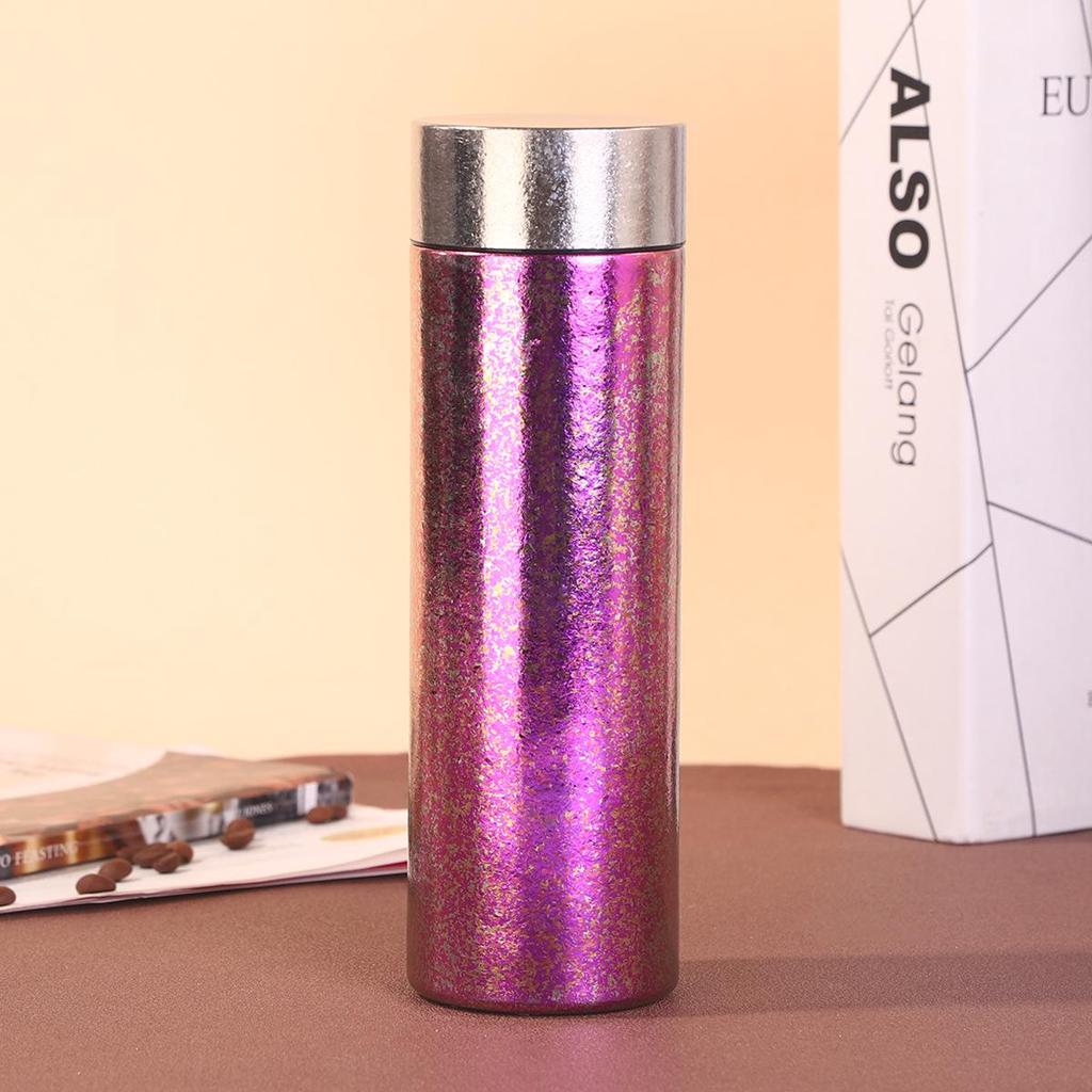 Titanium Thermos Cup - Double-Layer, Portable, Antibacterial Tea Brewer, Luxury Gift.