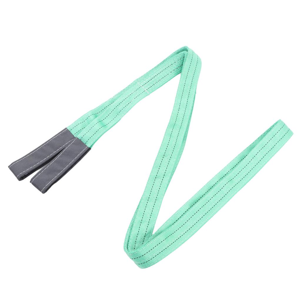 Poliesterowy pas do podnoszenia, pas do zawiesi, przemysłowy, do żurawi, płaski, wytrzymały, udźwig 4409 funtów, 13,12 stopy, 2 pętle, klamra, zielony