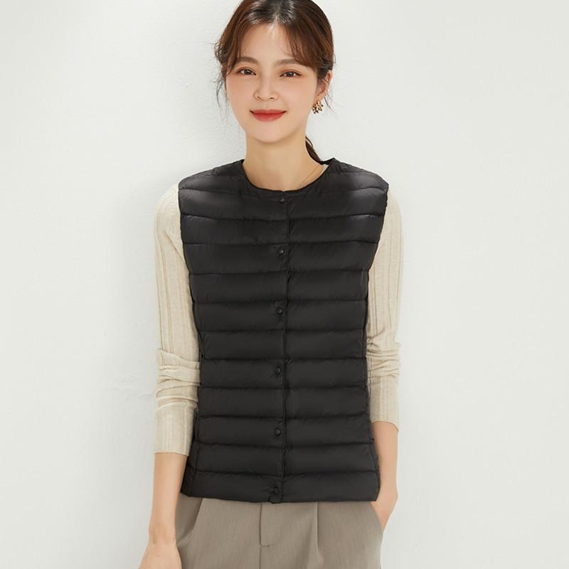 Women's Winter Warm Zipper Vest Loose Down Jacket Lightweight Vests