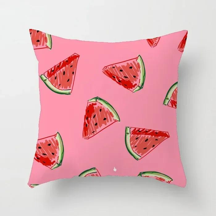 Luxury Home Decor Office Seat Cushion Cover Creative Cartoon Watermelon Banana Print Fashion Pillow Cover