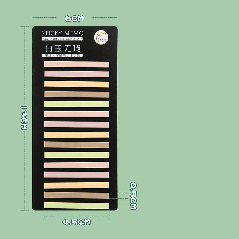 300 fogli di blocco note adesive con indice di colore arcobaleno, blocco note con adesivi, segnalibro, materiale scolastico, cancelleria kawaii