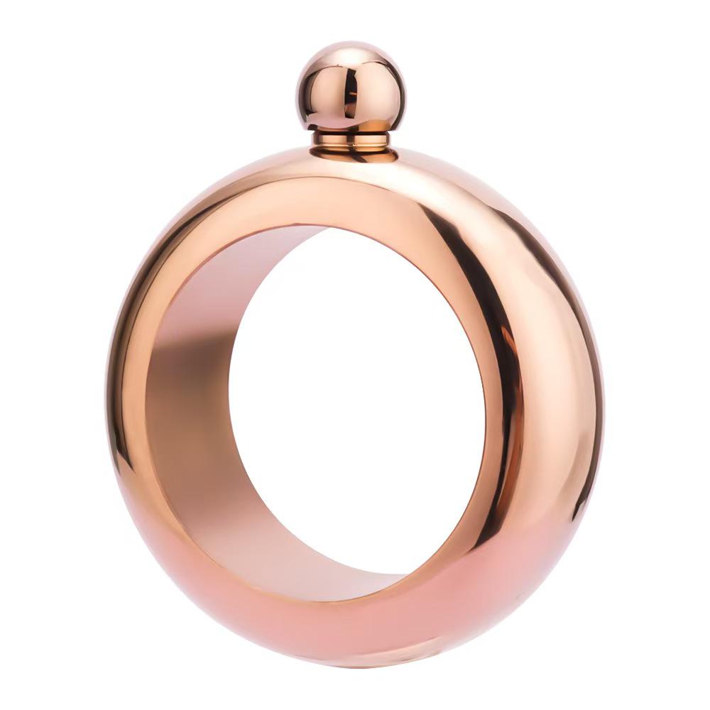 304 Stainless Steel Bracelet Flask, 3.5 Oz Round Portable Hip Flask