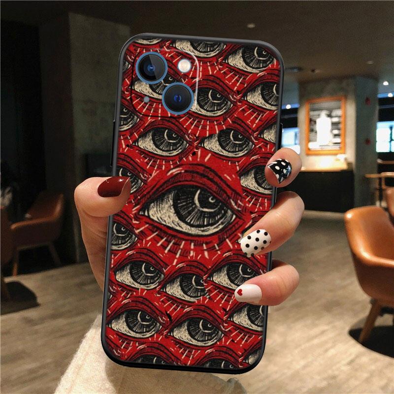 IK62 Spooky Scary Face Eyes New High-End Shell Phone Case for iPhone SE X XS XR 16E 17 11 Pro Max 8 7 6 6s Plus Air