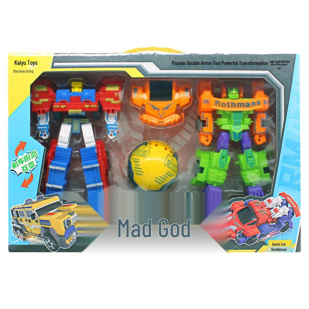 Boys' Transforming Robot Car Toy Set with Ball - Kindergarten Gift