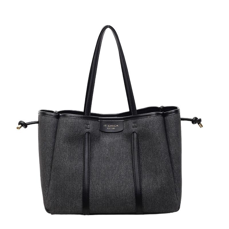 Ladies' Shoulder Tote Bag with High-end Feel, Contrasting Color Splicing, Multi-layer Shoulder Bag, Fashionable and Versatile, Large Capacity
