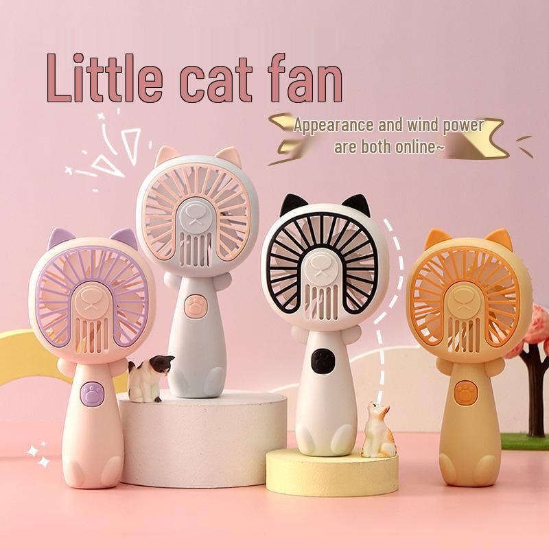 Portable Rechargeable Mini Fan with Three Speeds - Cartoon Design for Kids