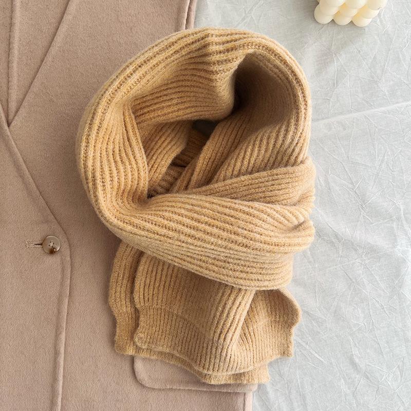 Japanische Studenten-Schals für Damen, warm im Herbst und Winter, verdickt, solide, vielseitig, einfach, zum Stricken, für Wollliebhaber