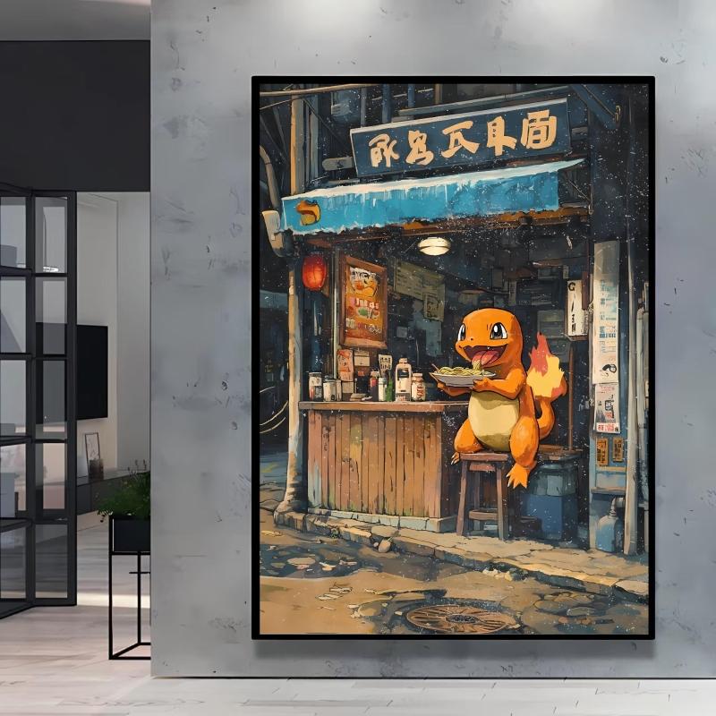 Classic Anime Canvas Paintings Pokemon Posters Living Room Kid Action Figures Children's Bedroom Decor Picture Prints and Prints