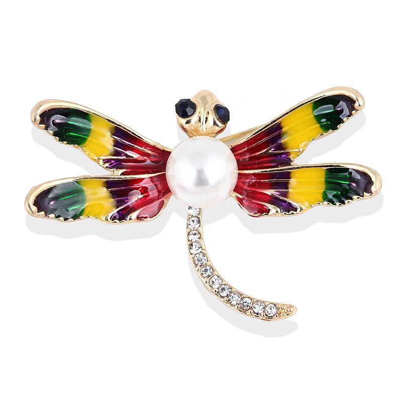 

Dragonfly Pearl Brooch Scarf Buckle & Lapel Pin Enamel Accessory Long-lasting Color Exquisite Hypoallergenic Corsage