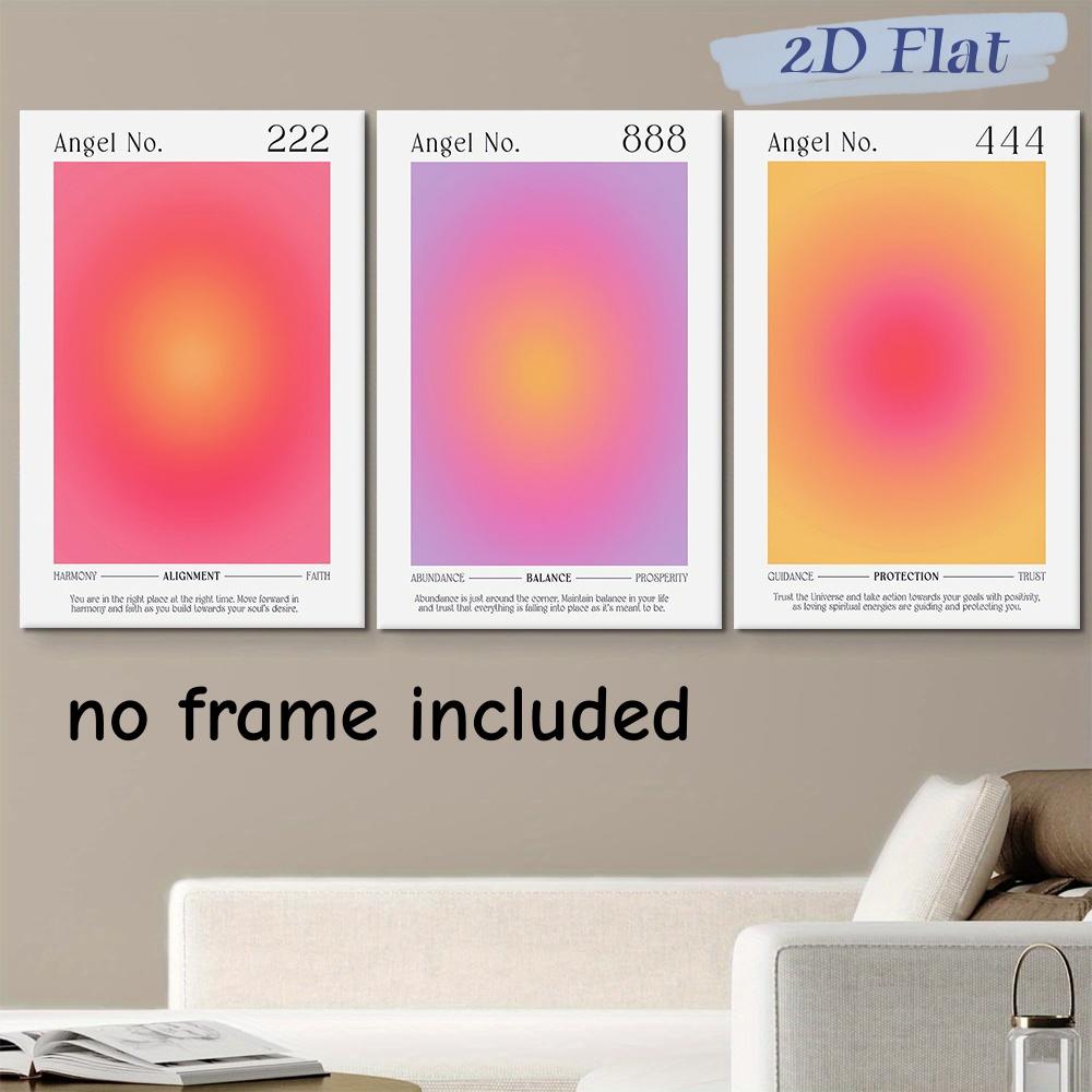 

3-Piece Angel Number 222 Canvas Hanging Painting with Harmony and Belief Theme Inspirational Decorative Painting Modern Abstract (as the picture,20x30cm-3pcs)