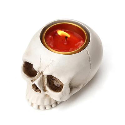 Lampă cu schelet cu craniu de Halloween Ornamente pentru sfeșnic de mână cu craniu, schelet, fantomă, lumânare cu led, lampă cu flacără, decor pentru bar pentru petrecere.