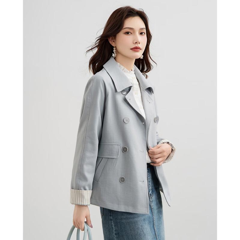 TERRE BLEUE Women s Short Trench Coat L