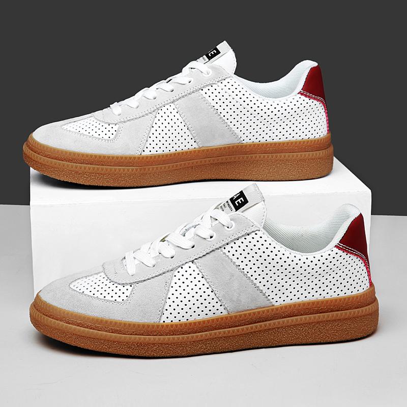 

Модные мужские нескользящие туфли на шнуровке, высококачественные мужские повседневные туфли из натуральной кожи, новые мужские кроссовки, модные дышащие туфли для скейтбординга для мужчин 45