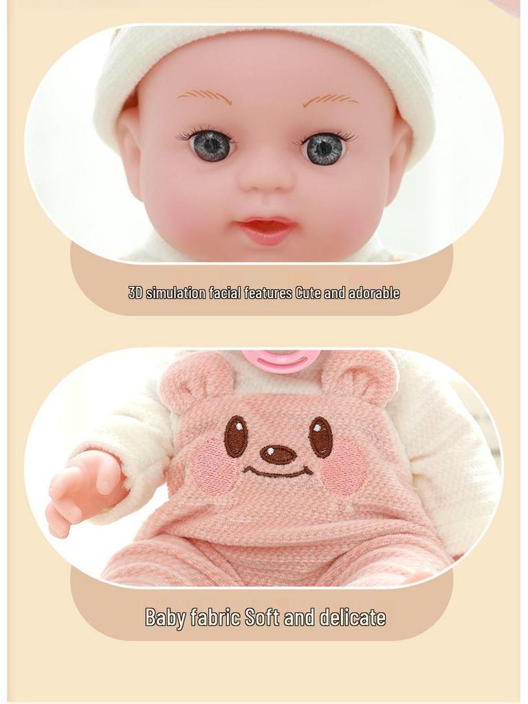30cm Reborn Baby Girl Doll - Soft Vinyl Soothing Toy for Children