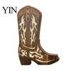 Farmhouse Flower Arrangement Holder Wooden Cowboy Boots Wall Planter for Indoor Plants, Western Boot Hanging Vase Decorative Wood Grain Sculpture Faux