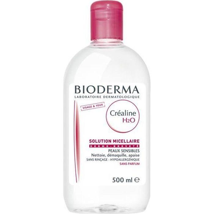 Eau Micellaire - BIODERMA - Créaline H2O - 500ml - Hypoallergénique - Peaux Sensibles