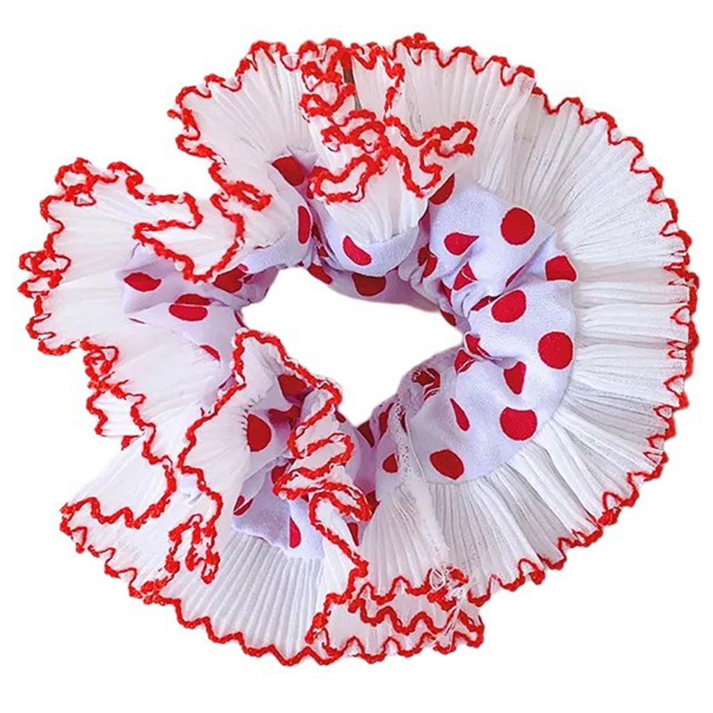 Lace Scrunchies for Women Double Layer Large Elastic Hairbands French Hair Scrunchy Bobbles Soft Hair Accessories