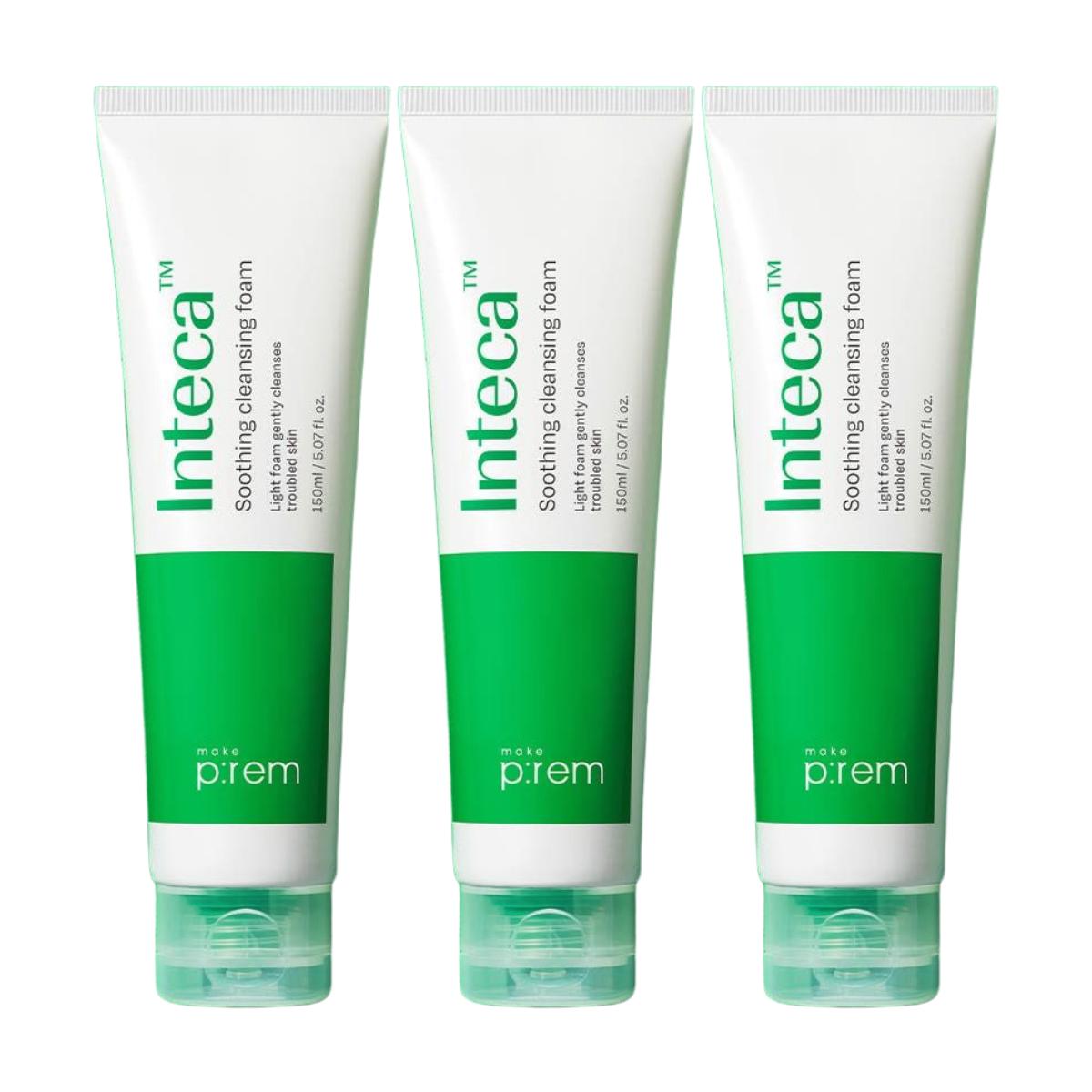 make p:rem Inteca Soothing Gel Cleansing Foam Low pH Gentle Face Wash 150ml 3-Pack