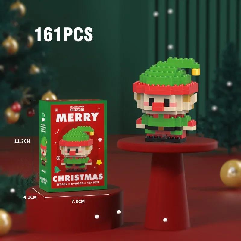 Diy Christmas Building Block Snowman Elk Santa Claus Model Micro Brick Building Block Xmas Tree Decoration Children Toy Gift