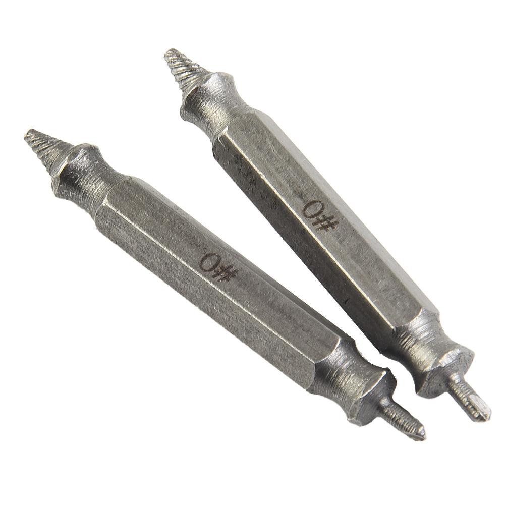 2-Piece Broken Screw Extractor Tool Set for Damaged Screws Compatible with Standard Power Drills and Quick Chucks